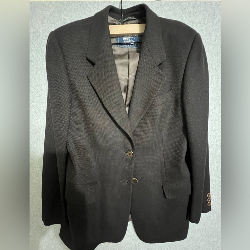 Vintage Burberrys Wool Cashmere Blazer Womens Brown 6